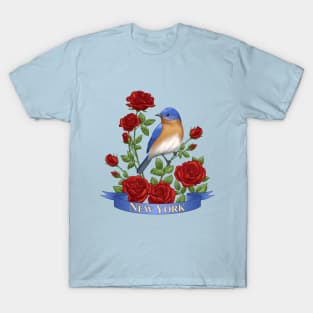 New York State Bluebird and Rose T-Shirt